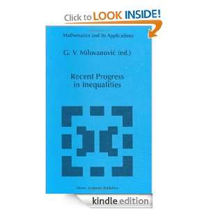 Recent Progress in Inequalities (Mathematics and Its Applications 