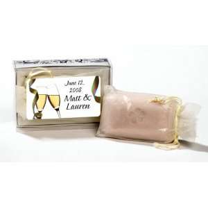 Wedding Favors Champagne Toast Personalized Fresh Linen Scented Soap 