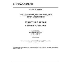 Mc Donnell Douglas F / A  18 A / B Aircraft Structural Repair Manual 