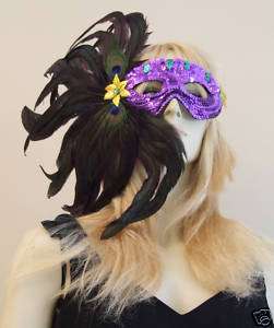 APHRODITE SEQUIN FEATHER MASK Costume Party Mystery FUN  