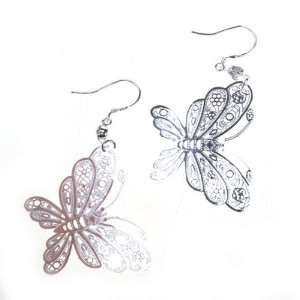  A Pair Butterfly Earrings Eardrop Stylish Dangle Jewelry 