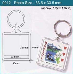 300 Blank Acrylic Keyring 34x34 DIY Photo Keychain 9012  