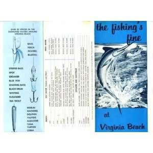  Virginia Beach Virginia Fishing Brochure 1950s 