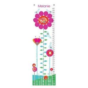 Oopsy Daisy Afternoon Gossip Pink & Red Personalized Growth Chart