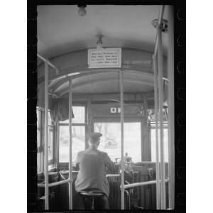  Photo Streetcar motorman, Omaha, Nebraska 1938