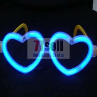 10x Heart Shaped Cute GLOW STICK Glasses For Party  