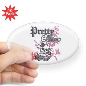  Sticker Clear (Oval) (10 Pack) Pretty Poison Forever Skull 