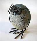 Owl Resin & Wire Figure Funky Funny Animal Bird Decor