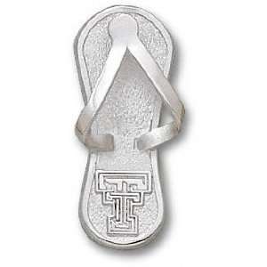 Texas Tech Red Raiders Sterling Silver TT Flip Flop 1 Pendant
