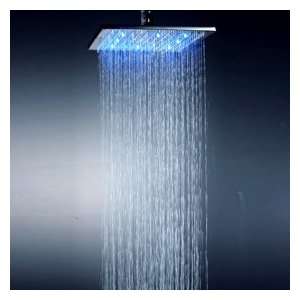 Factory drop ship 10 Inch Chromed Brass Square LED Rainfall Shower 