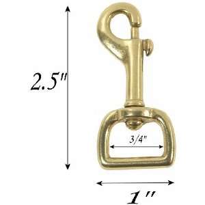  2 1/2 Solid Brass Swivel Bolt Snap Hook   5 Pack 
