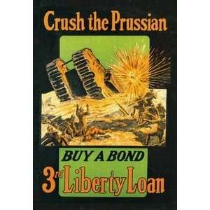 Crush the Prussian Buy a Bond   12x18 Framed Print in Black Frame 