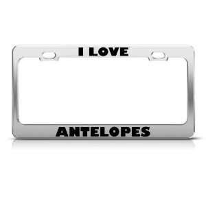  I Love Antelopes Antelope Animal Metal License Plate Frame 