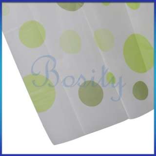 Greens Polka Dots Pattern Soft Waterproof PEVA Shower Curtain Bath 