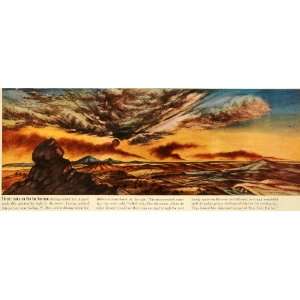  1942 Print Painting New Mexico Gallup Desert Sunset Edward 