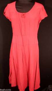 FRENCH VINTAGE 1930S RED SILK CREPE DRESS SIZE 8+  