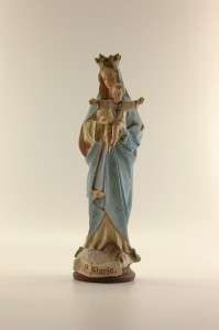Large Antique Vintage Religious Plaster / Chalk Statue of Madonna 