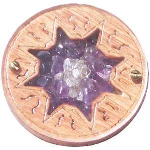   Gemstone and Wooden Amulet Lucky Aquarius Magnet 