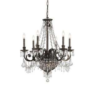  Wrought Iron Hand Cut Lead Crystal Chandelier SIZE W27 X 