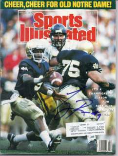 TONY RICE AUTOGRAPHED/SIGNED NOTRE DAME JAN 9, 1989 SPORTS ILLUSTRATED 