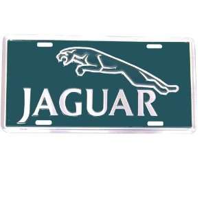 New Jaguar License Plate   Green, w/ Logo
