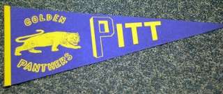 1960s University of Pittsburgh Golden Panthers Pennant  