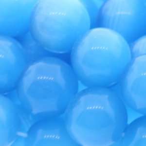 Baby Blue Fiber Optic  Ball Plain   10mm Diameter, Sold by 16 Inch 