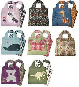    FRIENDLY REUSABLE SHOPPING BAG   POUCH WITH KEYRING   KIDS & ANIMALS