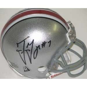  Ted Ginn and Ted Ginn Jr. Autographed Mini Helmet   OHIO 