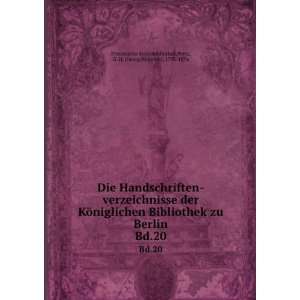  Handschriften verzeichnisse der KÃ¶niglichen Bibliothek zu Berlin 