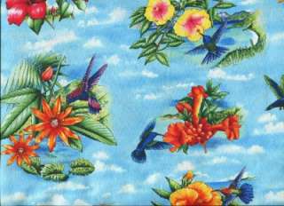 PARADISE HUMMINGBIRDS BRT FLOWERS Cotton Quilt Fabric  