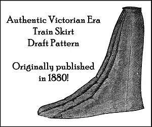1880 Victorian Era Train Skirt Draft Pattern Historical Village 