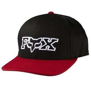  Fox Racing Two Bit Fitted Hat   XS/S/Black/Red Automotive