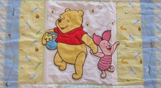 WINNIE THE POOH Baby Boy Embroidered Cot Quilt + Appliques ***BRAND 