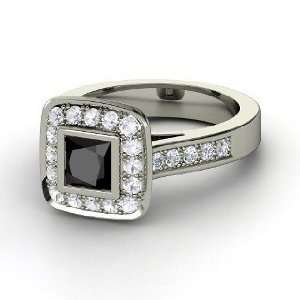  Michele Ring, Princess Black Diamond 14K White Gold Ring 