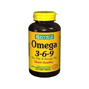  Omega 3 6 9   Flax, Fish, Borage, 120 softgels,(Goodn 