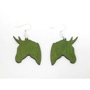  Apple Green Deer Silhouette Wodden Earrings GTJ Jewelry