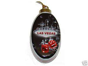 Las Vegas Sign Red Dice Casino Christmas Ornament Black Vintage Scene 