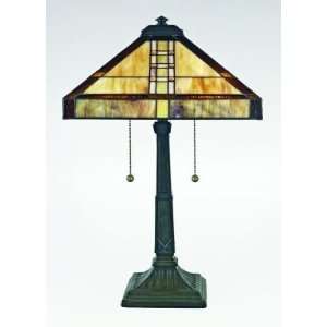  Quoizel Lighting Bungalow Tiffany Table Lamp with Bronze 