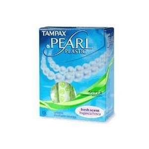 Tampax Pearl Tampons With Plastic Applicator, Super Absorbency, Fresh 