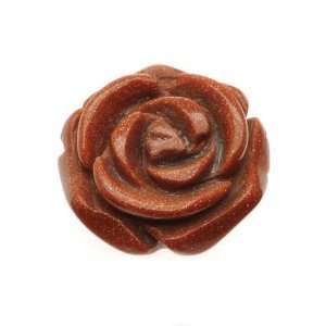  Goldstone Sparkling Carved Rose Beads 12 16mm (10) Arts 