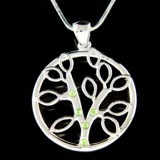 Swarovski Crystal ~Circle of life Family Tree Eco Charm Pendant 