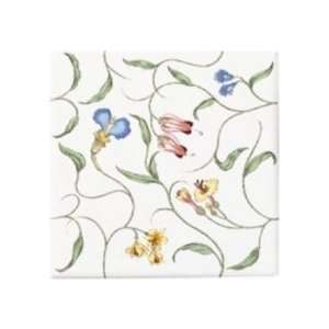   Trellis Decorative Field Tile with Light Floral Pattern Home