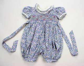 GORGEOUS Lux Smocked Bubble Romper Outfit Baby Girl 12 M/18 M  