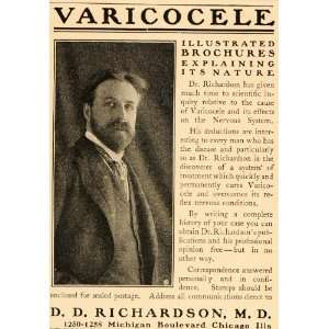  1901 Vintage Ad Varicocele Cure Quackery Dr. Richardson 