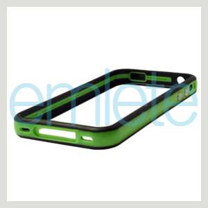   4G 4S Black+Green Bumper Case Metal Buttons AT&T Verizon Sprint  