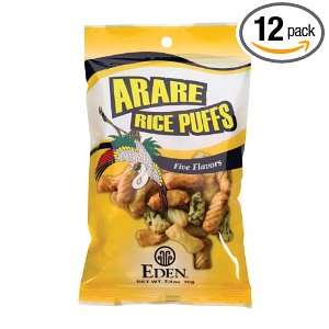 Eden Organic 5 Flavor Arare Rice Puffs, 2.4 Ounce Packages (Pack of 12 