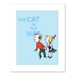  Dr. Seuss Cat in the Hat Sally and I Blue Print 8 x 10 