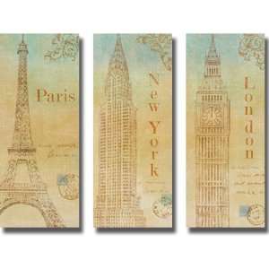 Travel Monuments (New York, London, & Paris) by John Zaccheo 3pc 