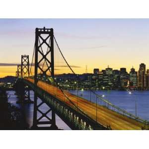 Oakland Bay Bridge at Dusk, San Francisco, California, USA Travel 